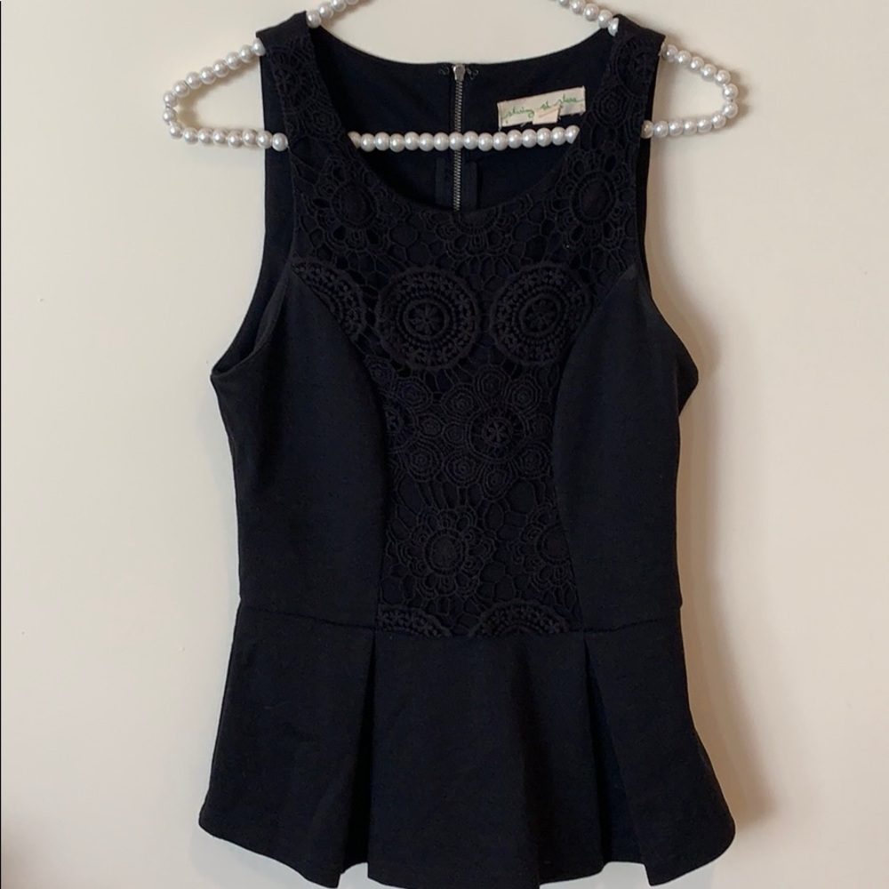 Anthropologie Peplum Crochet Top